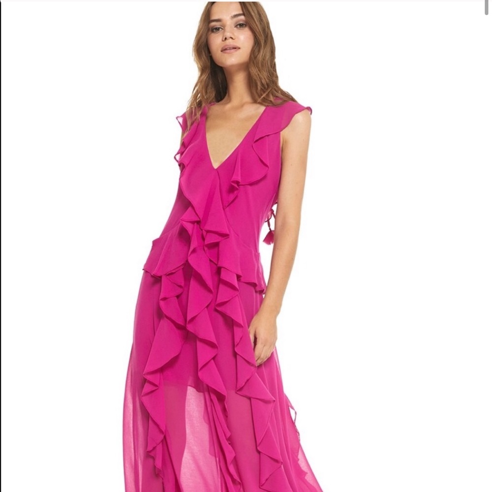 MISA Los Angeles Claudita Long Dress Pink Sz S